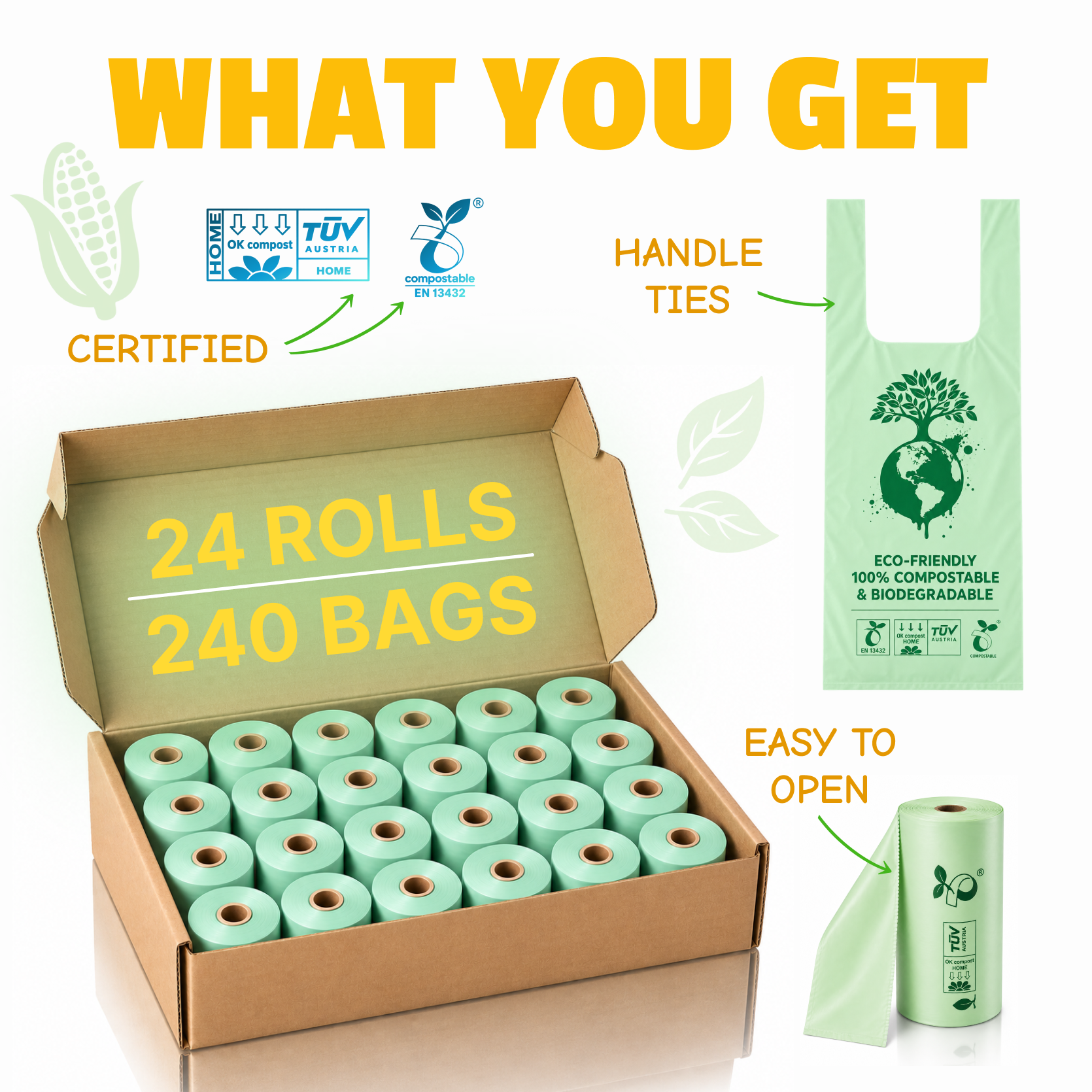 Cornstarch Non- Plastic Dog Bags