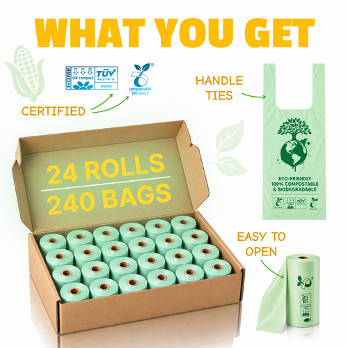 Cornstarch Non- Plastic Dog Bags