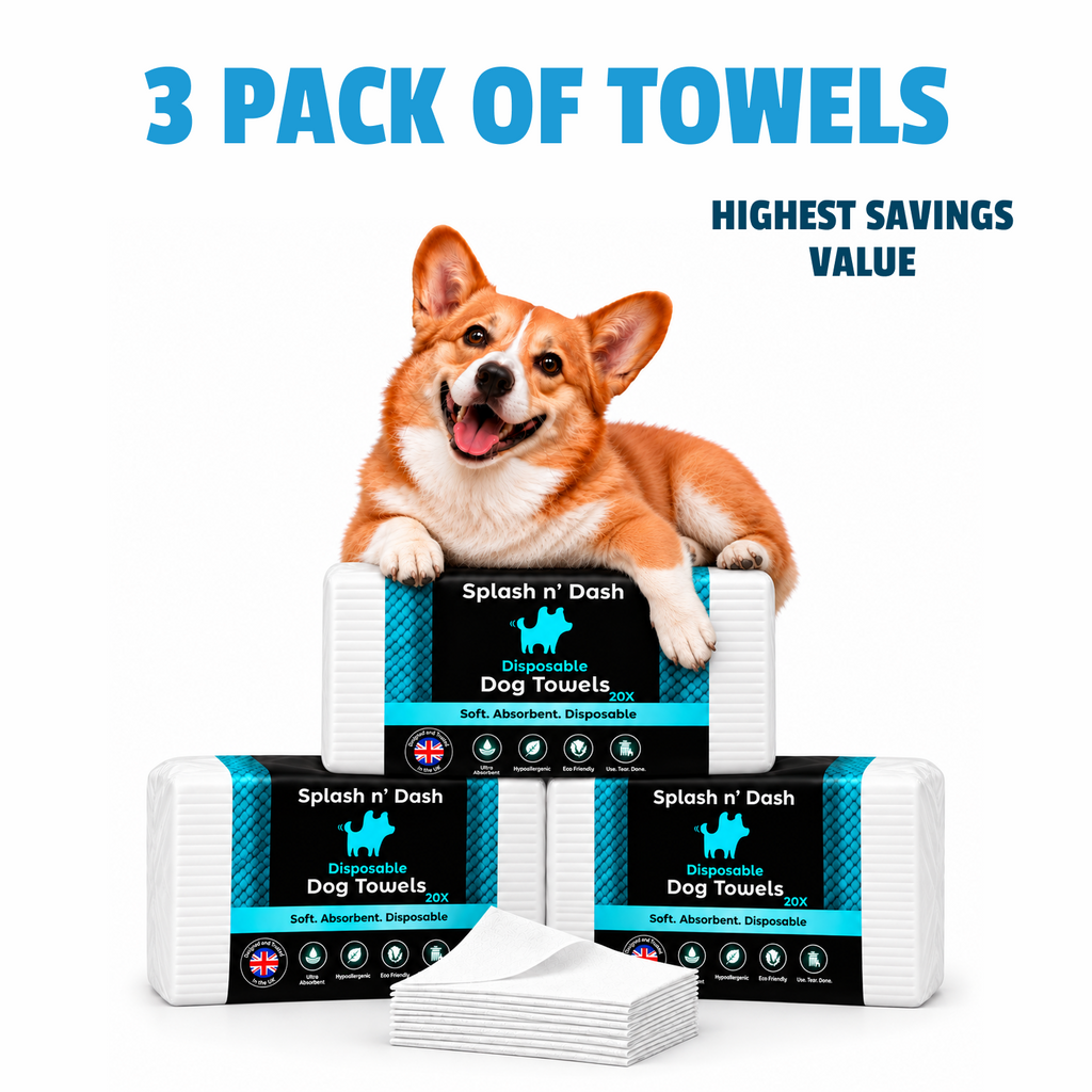 Splash n' Dash Disposable Dog Drying Towels | Pack of 60