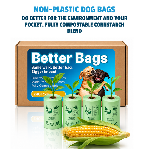 Splash n' Dash Cornstarch Dog Poop Bags - Pack of 240 Rolls